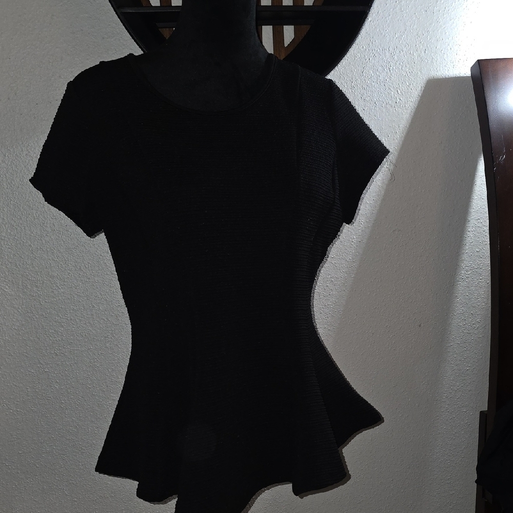 by & by Black Peplum Top